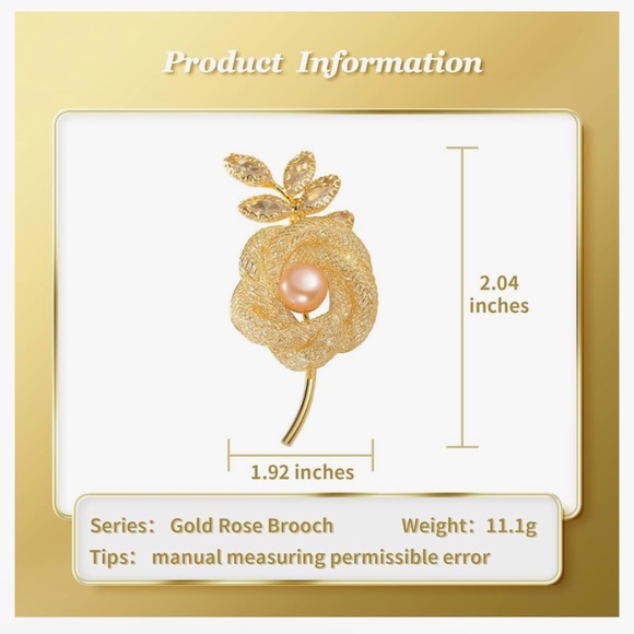 Rose Pin, Red Rose Flower Brooch Pin,Butterfly Brooch Pin,Painted Butterfly - Picture 3 of 5